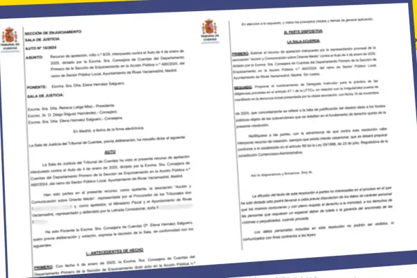 El Tribunal de Cuentas obliga a Rivas Vaciamadrid a explicar subvenciones opacas a ong propalestinas