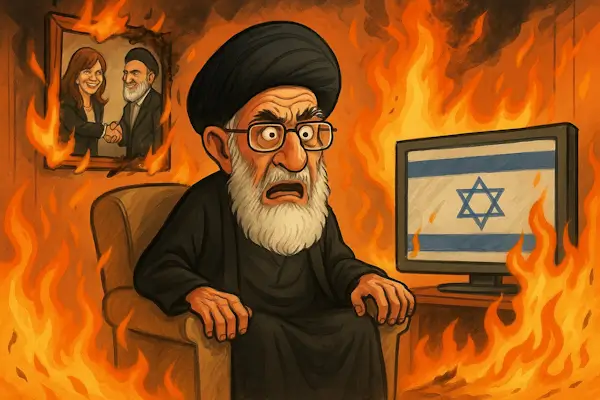 El fuego llegó a Teherán y al relato kirchnerista 1 Ayatola Khamenei caricatura
