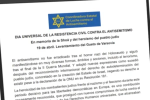 Impulsan el reconocimiento del 19 de abril como Día Universal de la Resistencia Civil contra el Antisemitismo