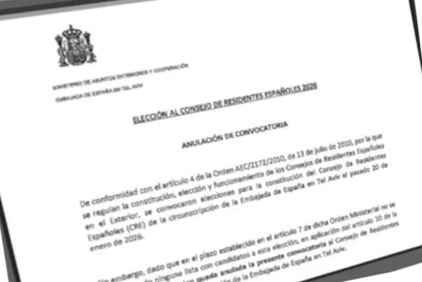 Sin candidatos, sin elecciones: anulan la convocatoria a elecciones del CRE en el Consulado de Tel Aviv