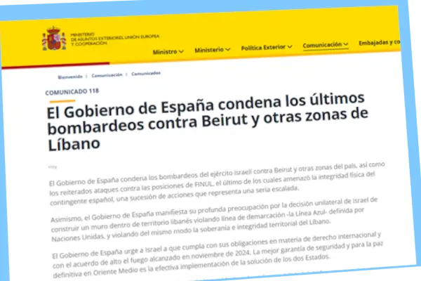 España denuncia la escalada militar en Líbano tras los últimos bombardeos de Israel contra Hezbolá