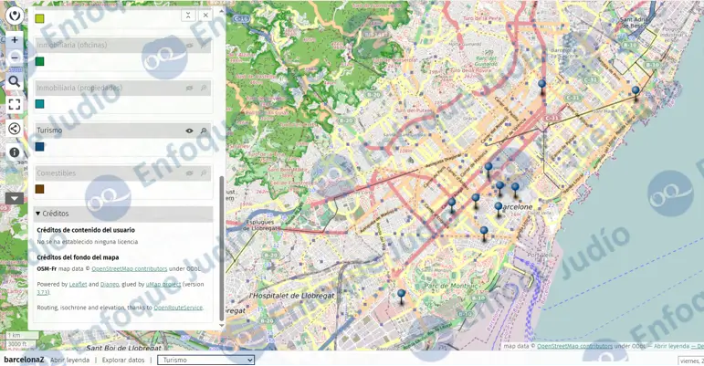Mapa BarcelonaZ 2 Turismo