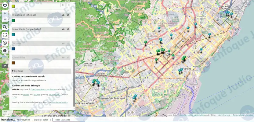 Mapa BarcelonaZ 4 Inmobiliarias