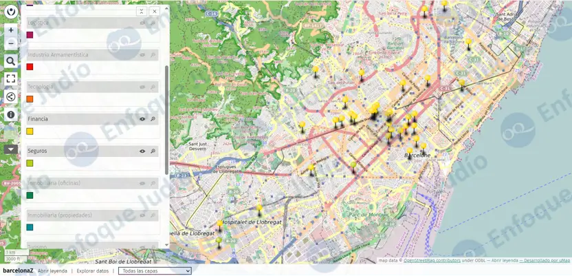Mapa BarcelonaZ 5 Banca y seguros