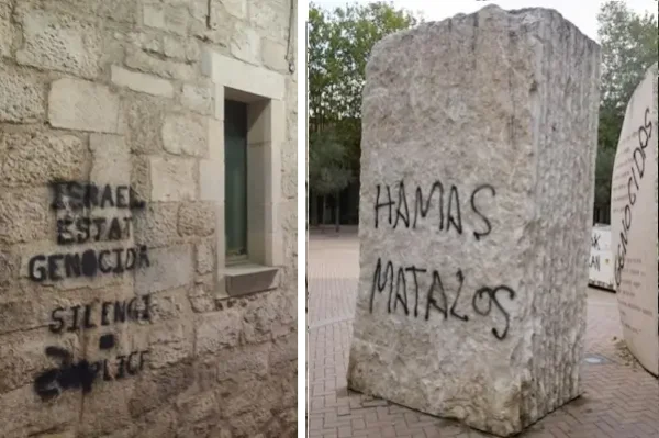 Prosiguen las pintadas antisemitas en centros y monumentos judíos en España…