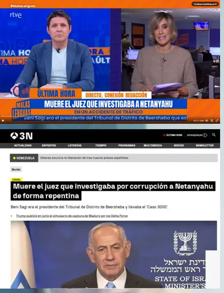 Un accidente de tráfico en Israel, convertido en España en una casi conspiración