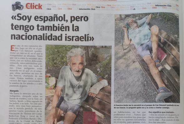 ¿Quién es el indigente mallorquín que sirvió en Tzáhal y sobrevive con la Torá en un banco del parque?