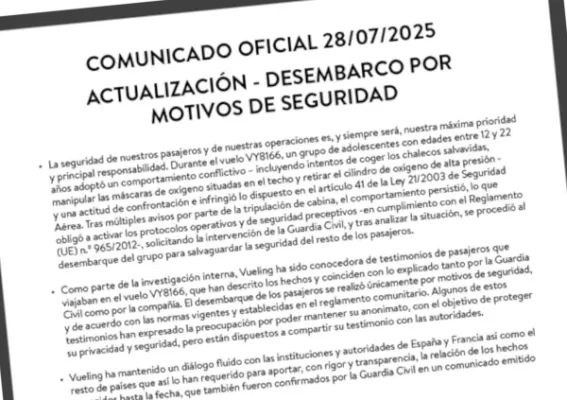 Vueling dice mantener un "diálogo fluido" con las autoridades de España y Francia
